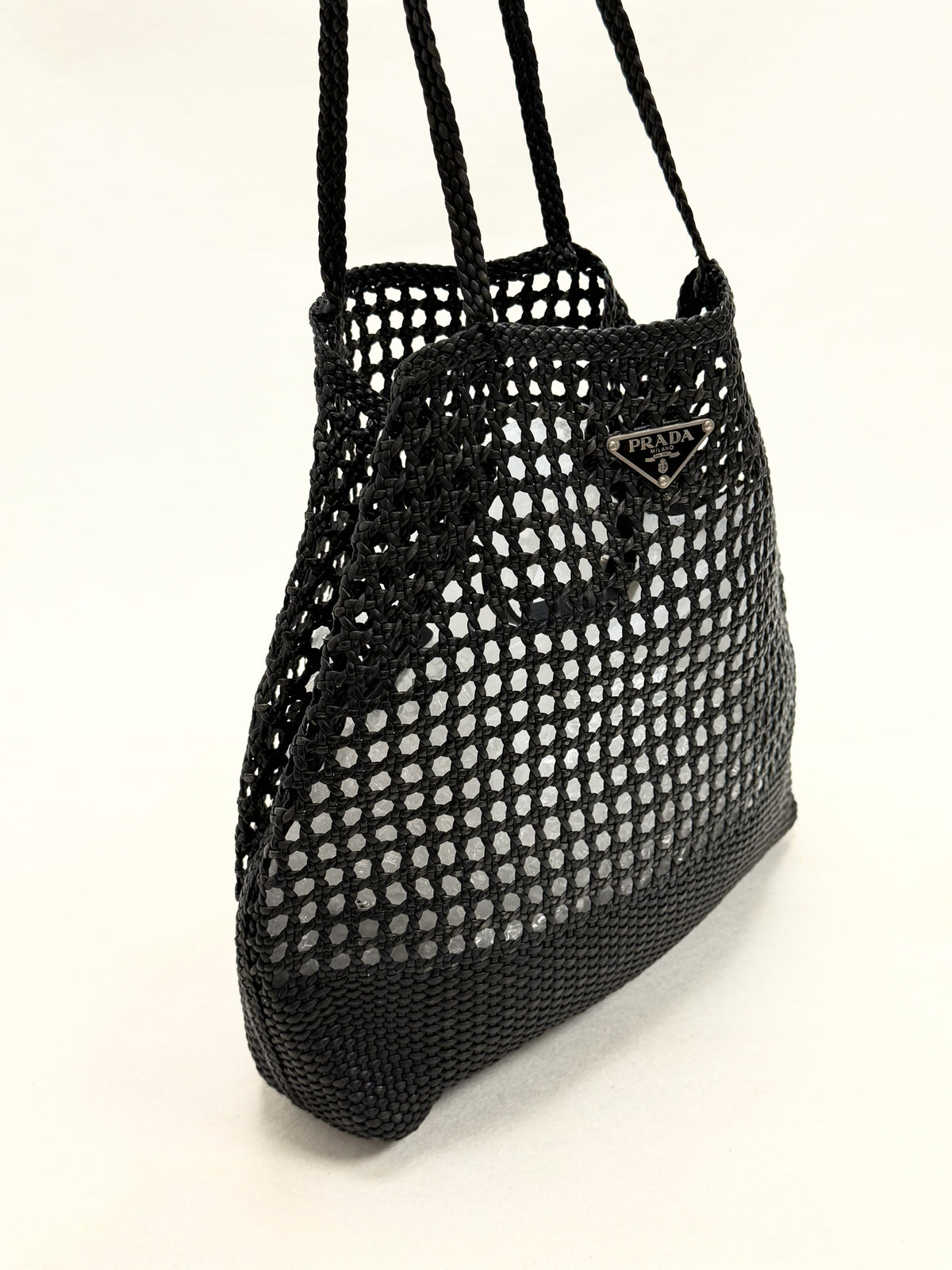 PRADA Sac Cabas Cuir Tressé