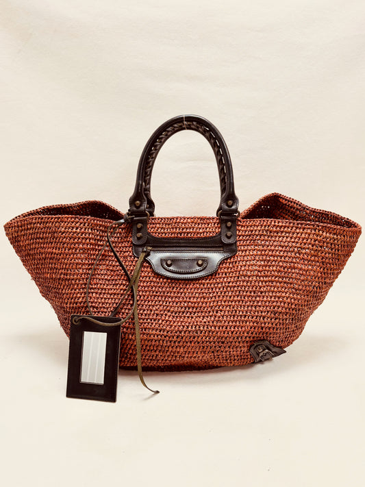 BALENCIAGA Sac Panier Raphia GM