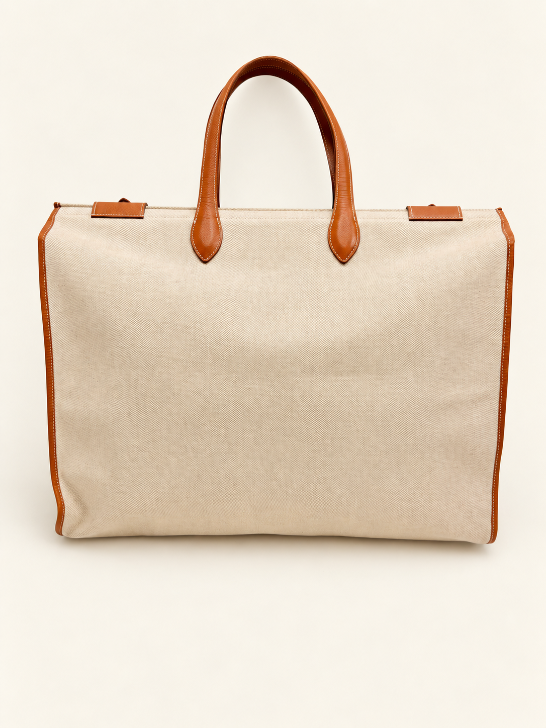HERMES Sac Kaba GM toile H et cuir