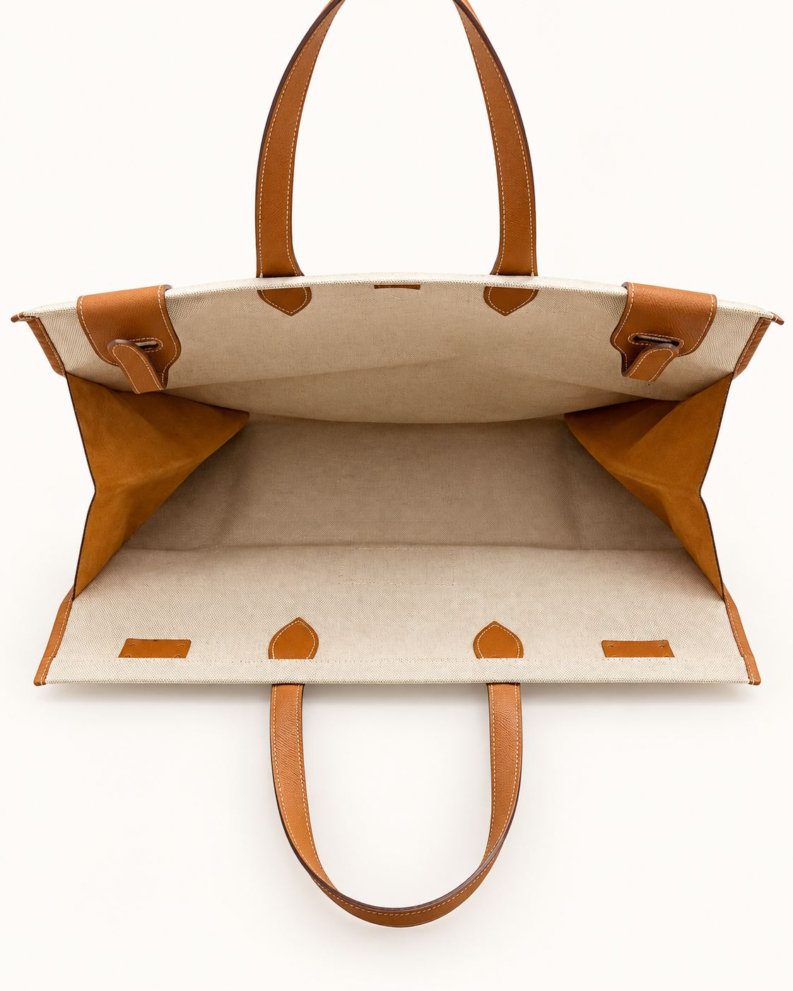 HERMES Sac Kaba GM toile H et cuir