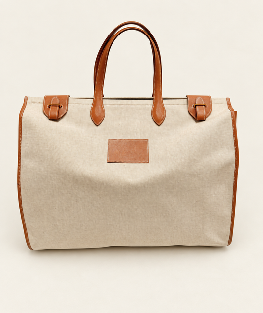 HERMES Sac Kaba GM toile H et cuir