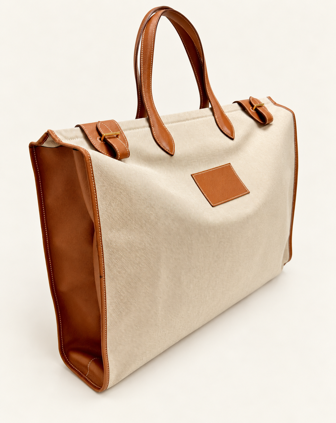 HERMES Sac Kaba GM toile H et cuir