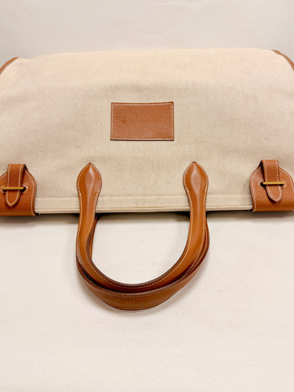 HERMES Sac Kaba GM toile H et cuir