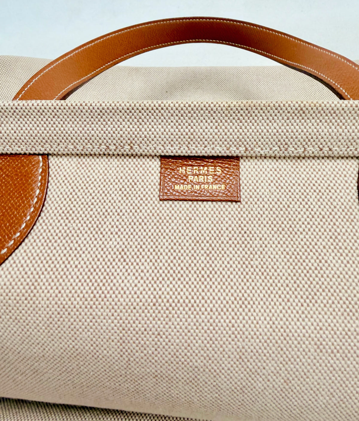 HERMES Sac Kaba GM toile H et cuir