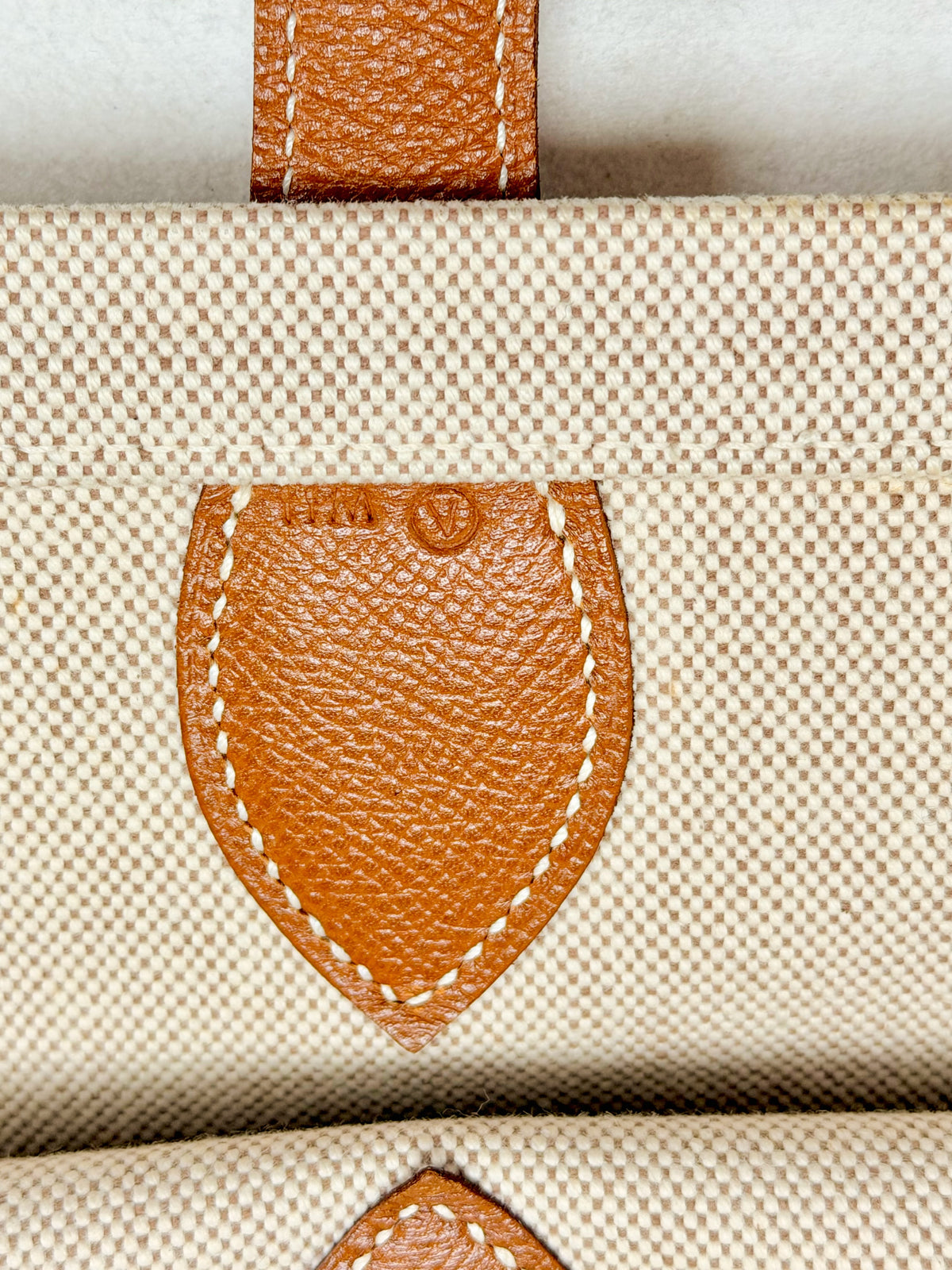 HERMES Sac Kaba GM toile H et cuir