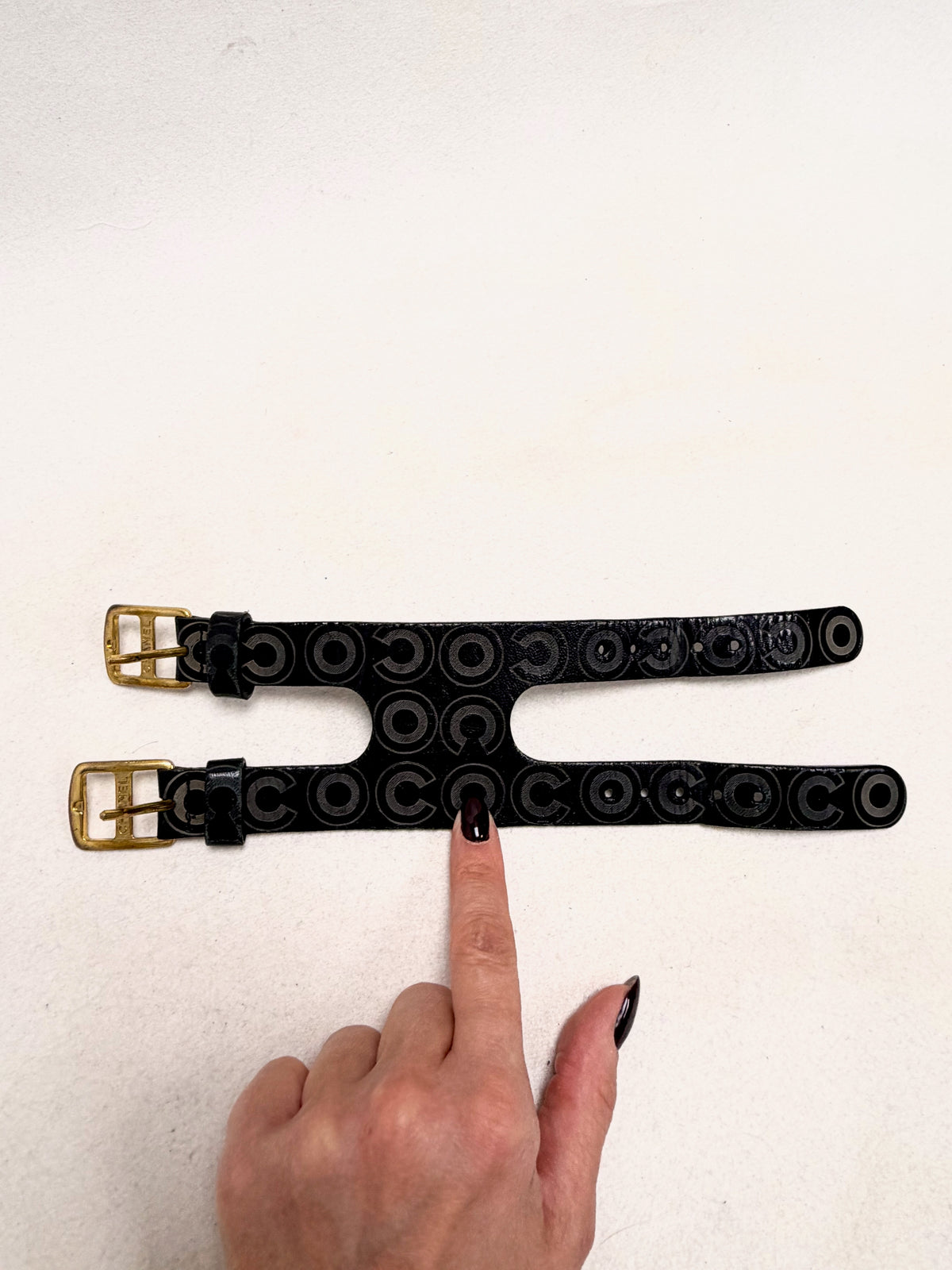 CHANEL Leather Cuff Bracelet