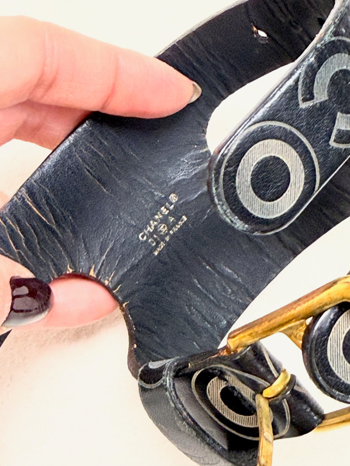 CHANEL Leather Cuff Bracelet