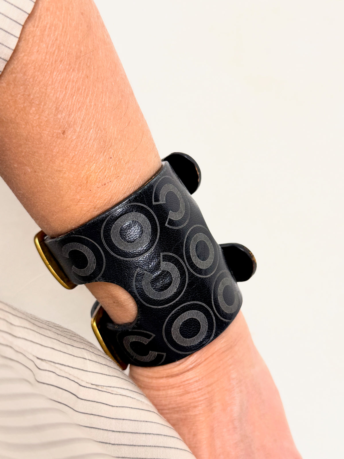 CHANEL Leather Cuff Bracelet