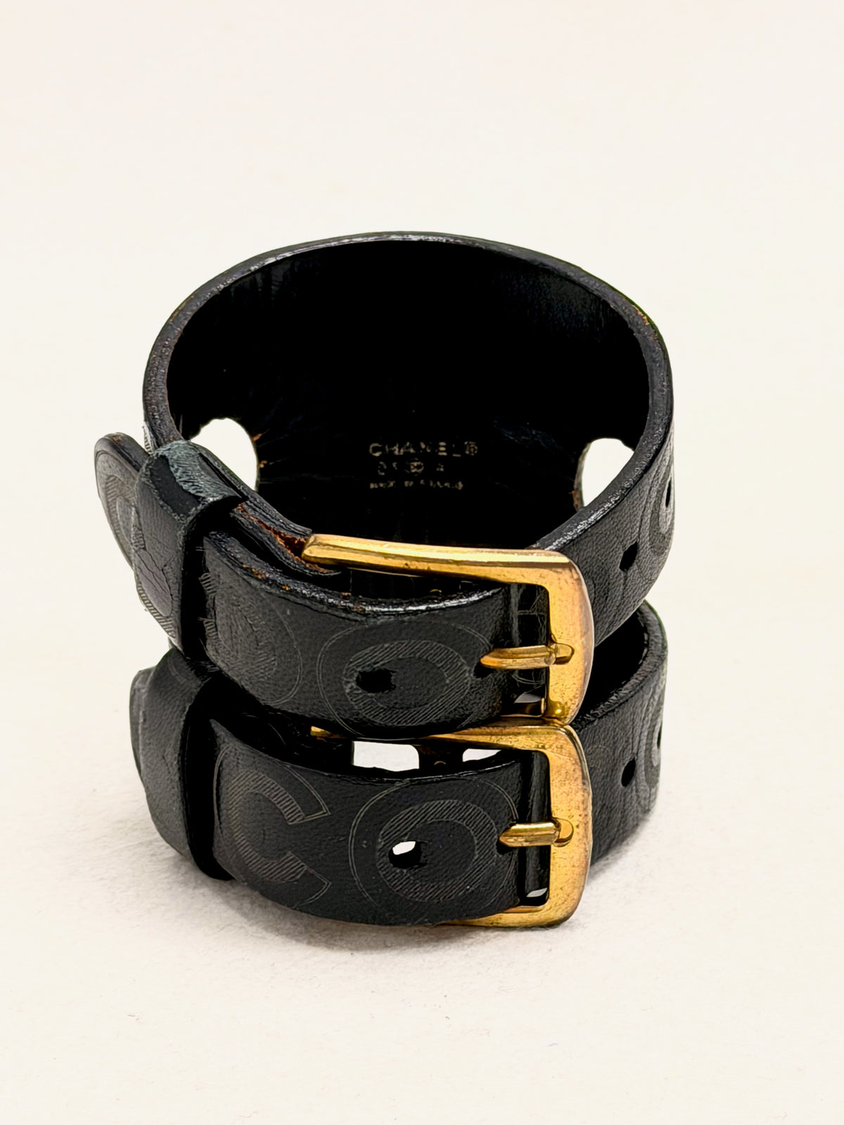 CHANEL Leather Cuff Bracelet