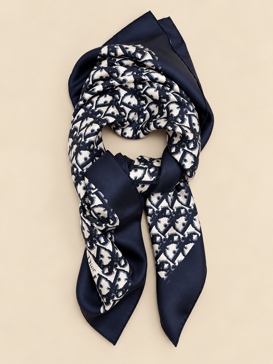 DIOR Foulard Carré Oblique en soie