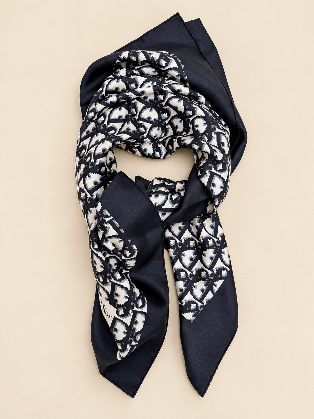 DIOR Foulard Carré Oblique en soie