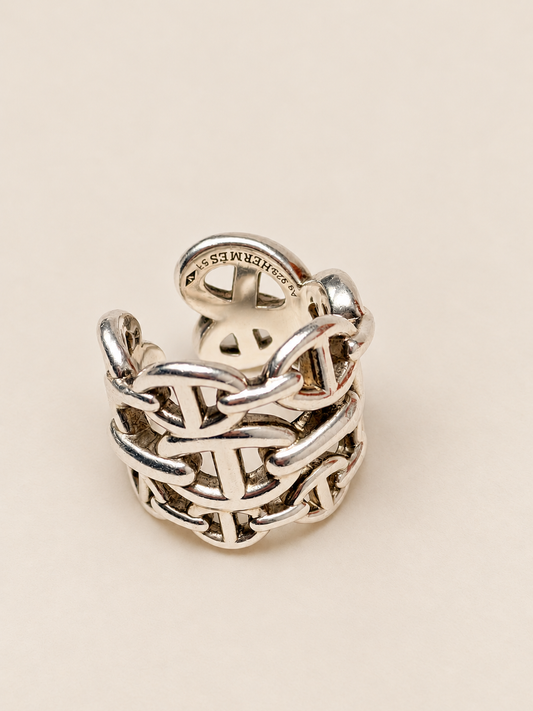 HERMÈS Bague Chaîne d'ancre enchainée t.51