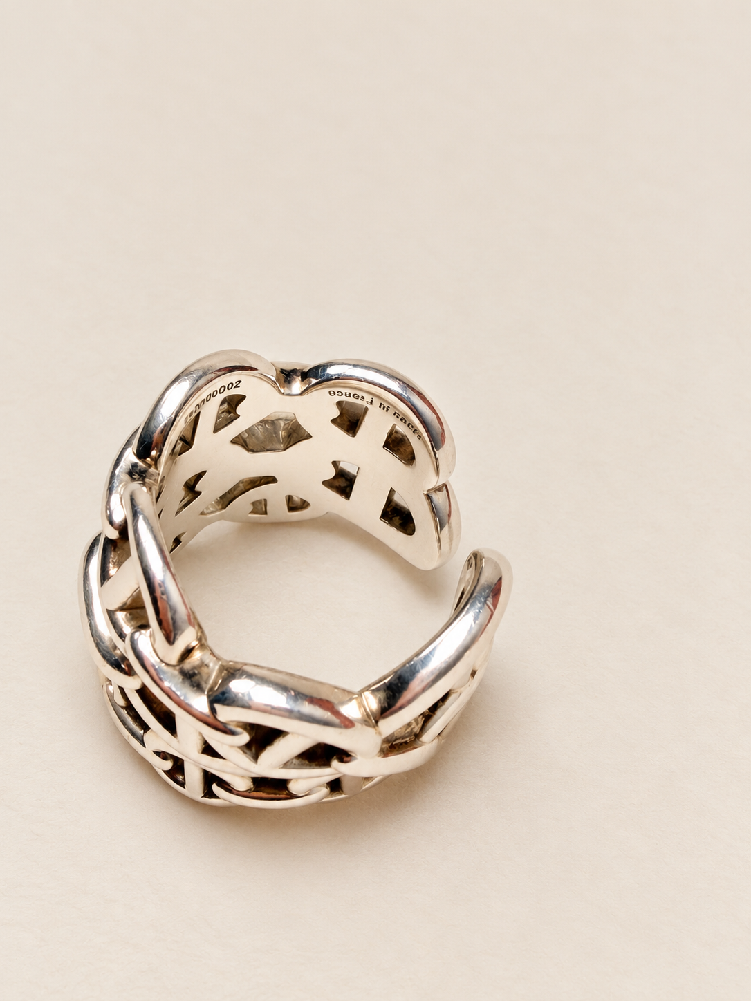 HERMÈS Bague Chaîne d'ancre enchainée t.51
