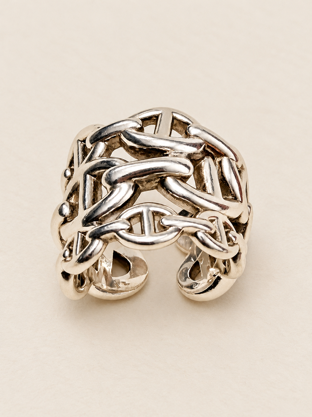 HERMÈS Bague Chaîne d'ancre enchainée t.51