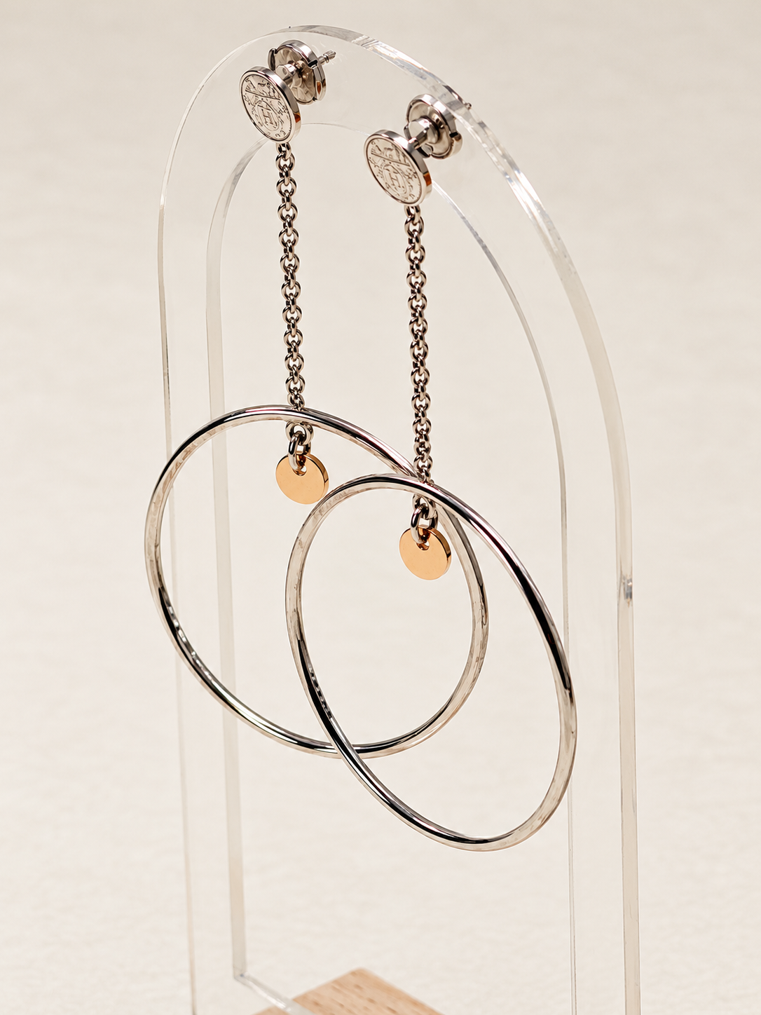 HERMÈS Boucles d'oreilles Ex-Libris