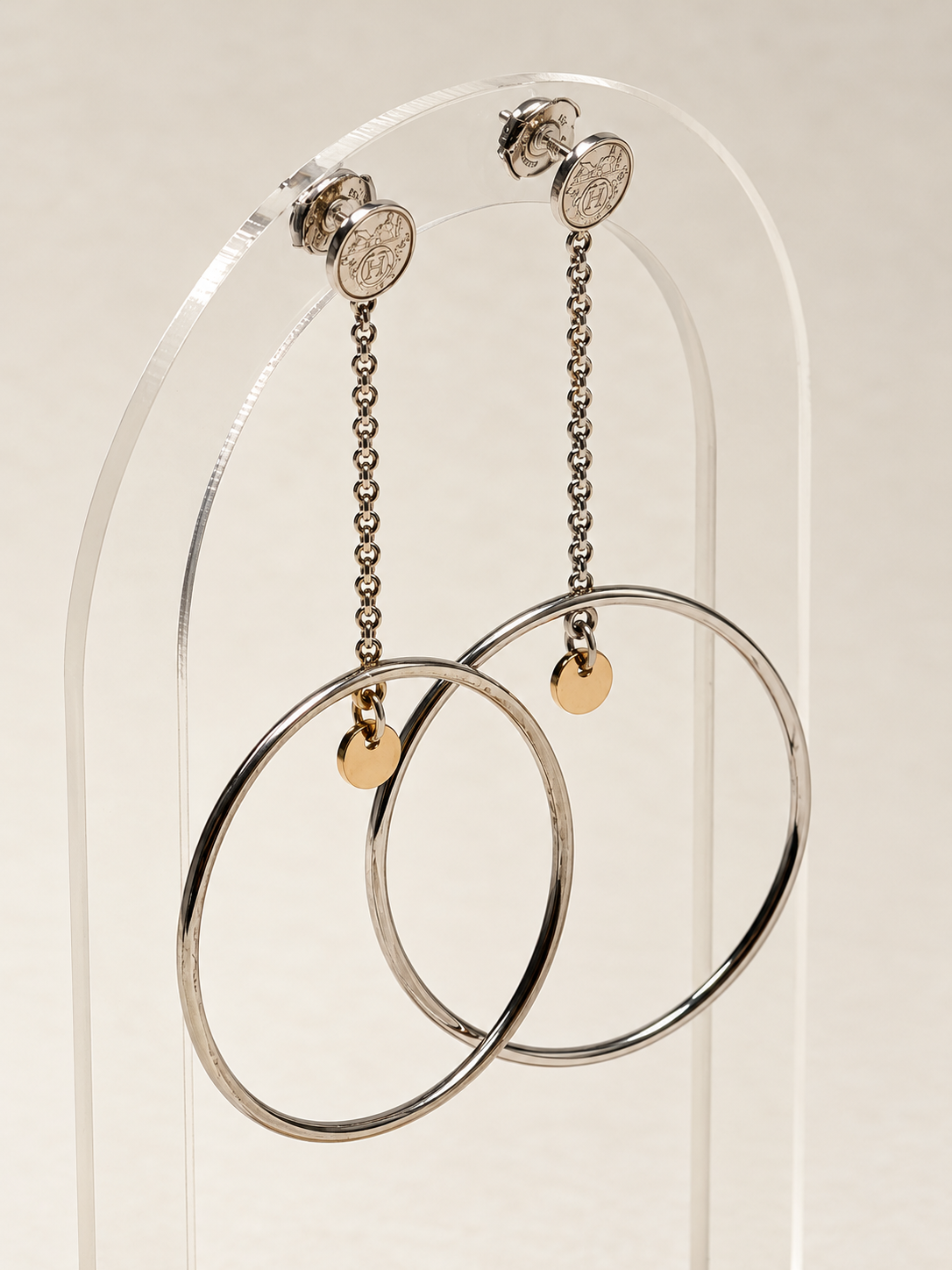 HERMÈS Boucles d'oreilles Ex-Libris