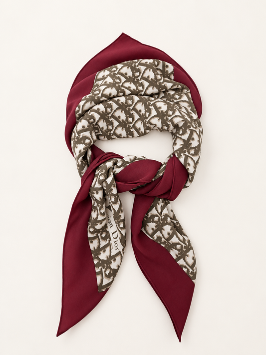 DIOR Foulard Carré Oblique en soie