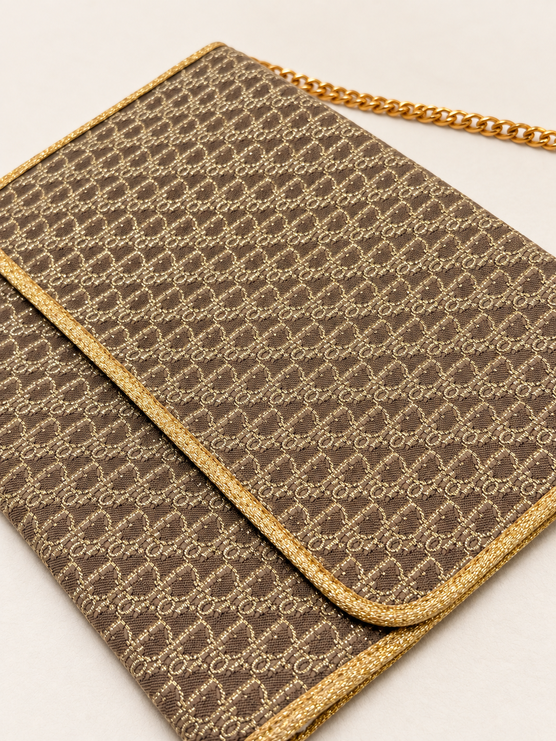 DIOR Sac Pochette Oblique en lamé
