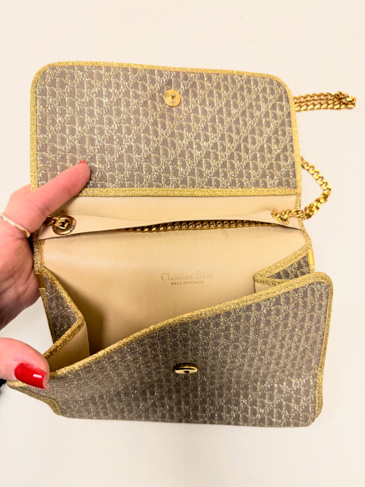 DIOR Sac Pochette Oblique en lamé