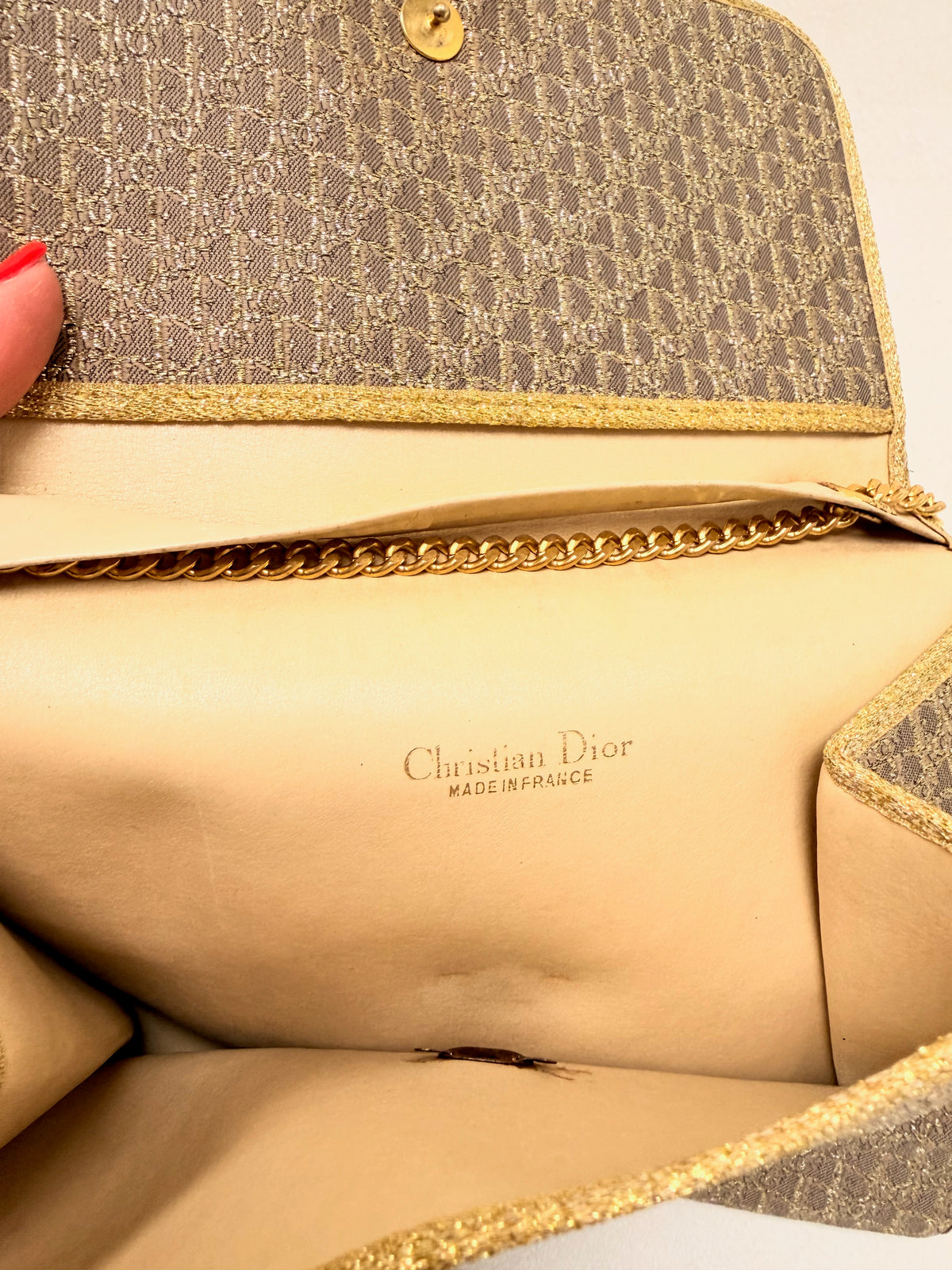 DIOR Sac Pochette Oblique en lamé