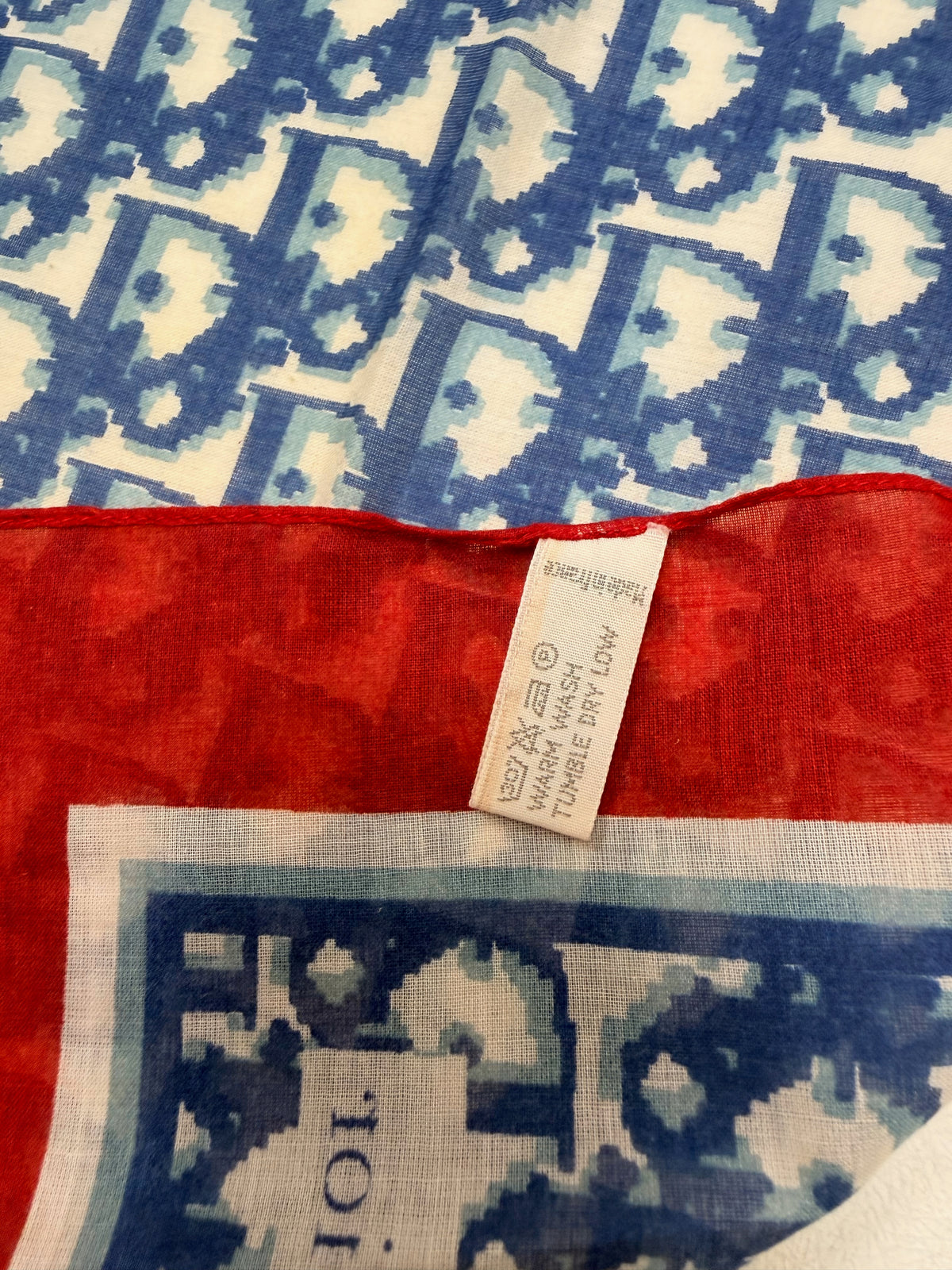 DIOR Foulard Carré Oblique en coton