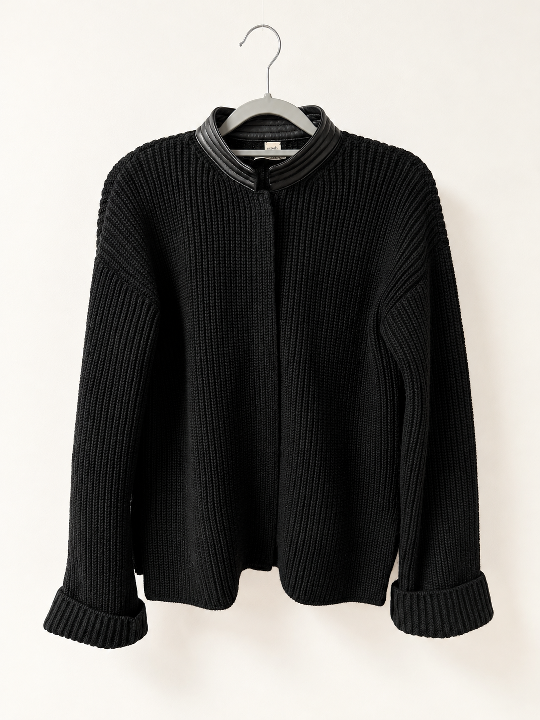 HERMÈS Gilet Laine et cuir
