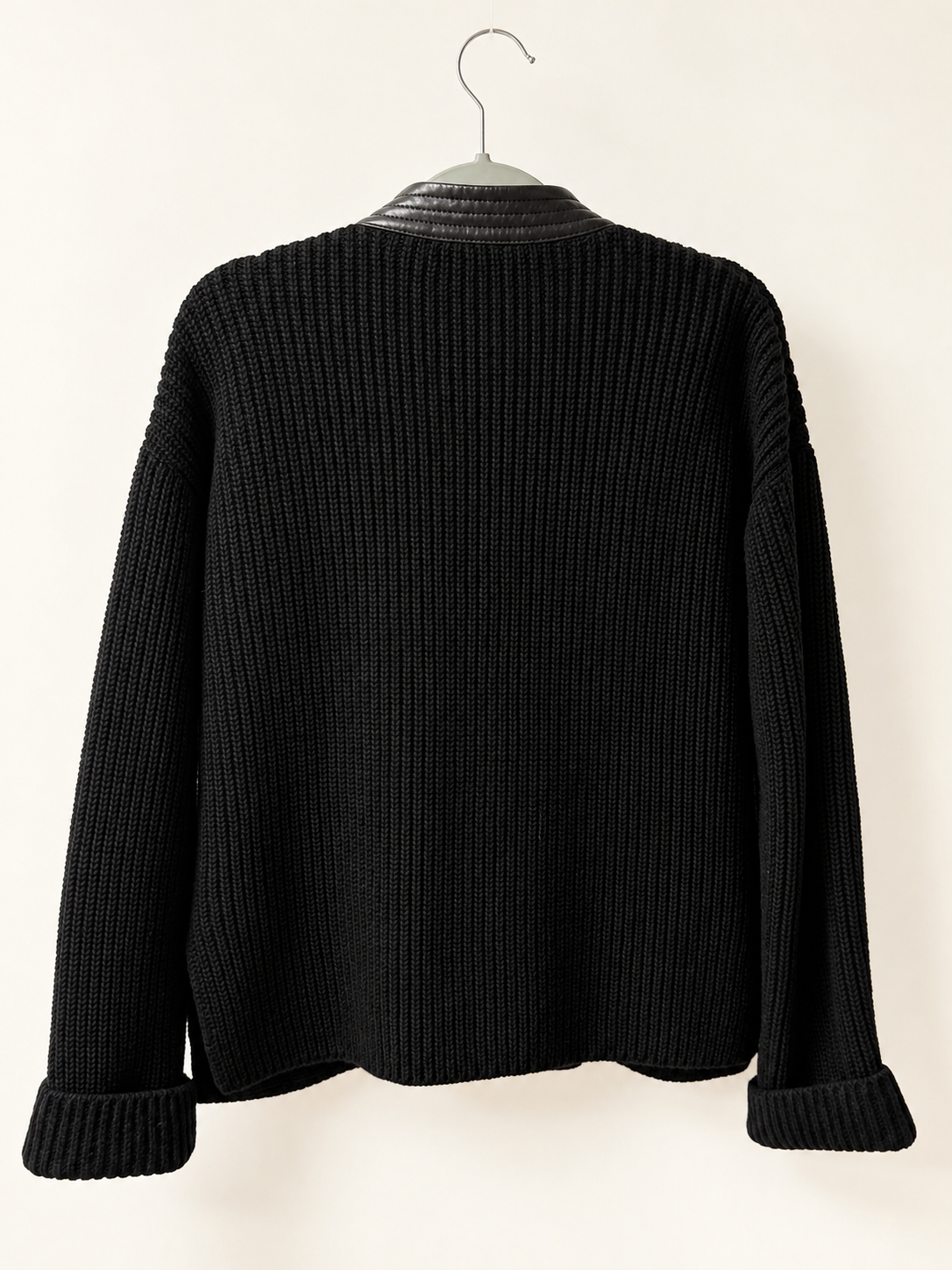 HERMÈS Gilet Laine et cuir