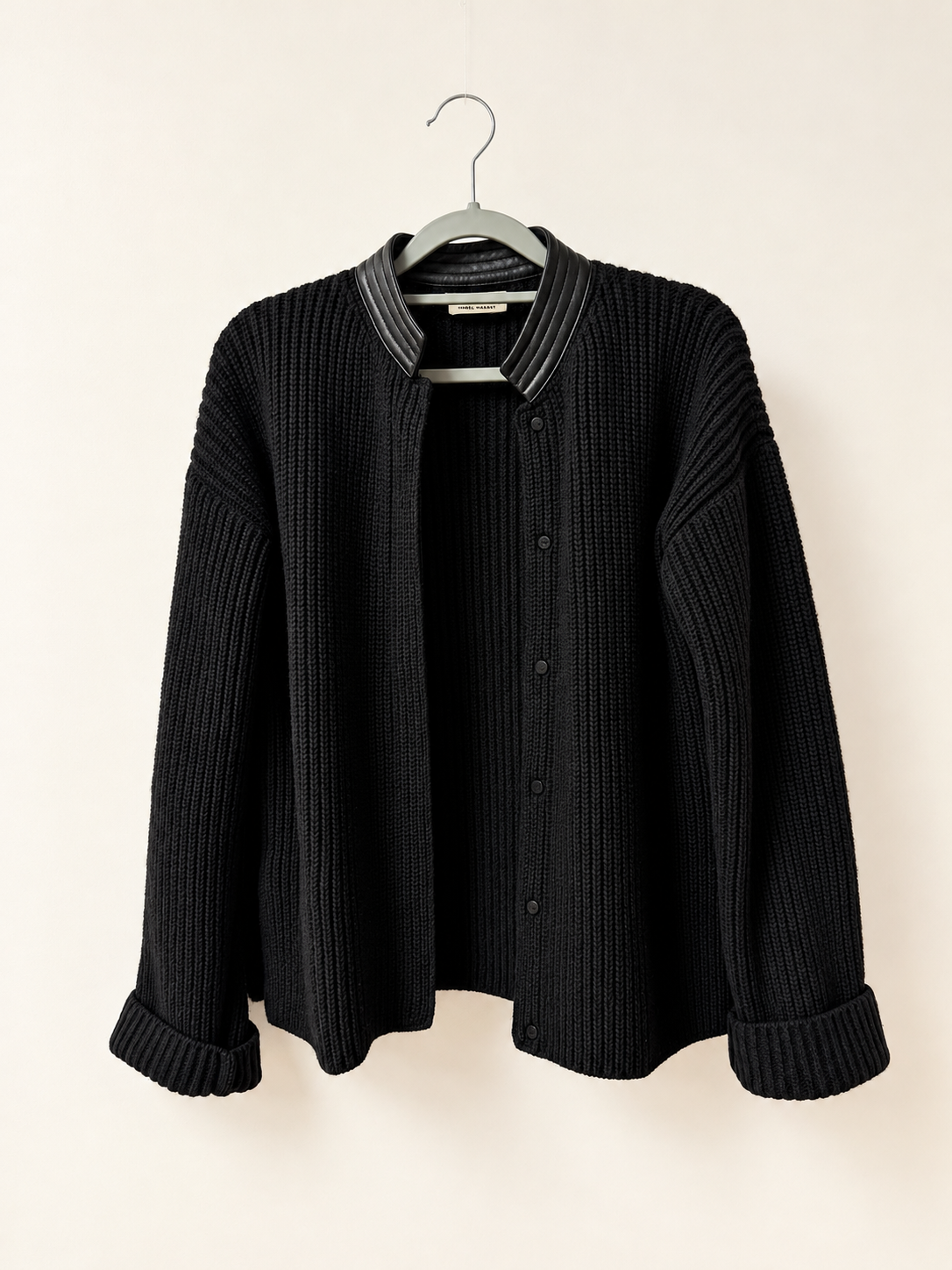 HERMÈS Gilet Laine et cuir